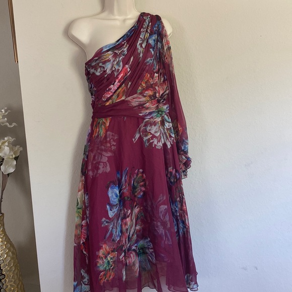 Marchesa Notte Floral Printed Cocktail Dress Size 6 - Picture 3 of 5